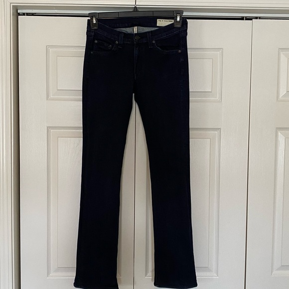 Rag & Bone Stiletto Boot Cut Dark Wash Denim Jeans Size 28 Cotton Blend - Picture 2 of 16
